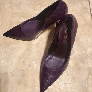 Aldo Stiletto Purple Embossed Print Aldo Pumps